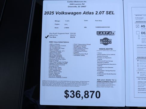 Used 2025 Volkswagen Atlas SEL AWD/4WD image 47