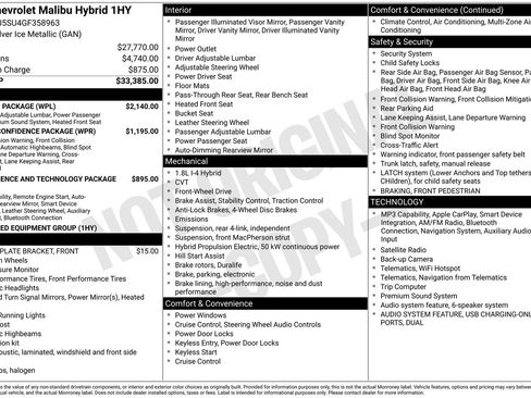 Used 2016 Chevrolet Malibu Hybrid w/ Leather Package FWD image 3