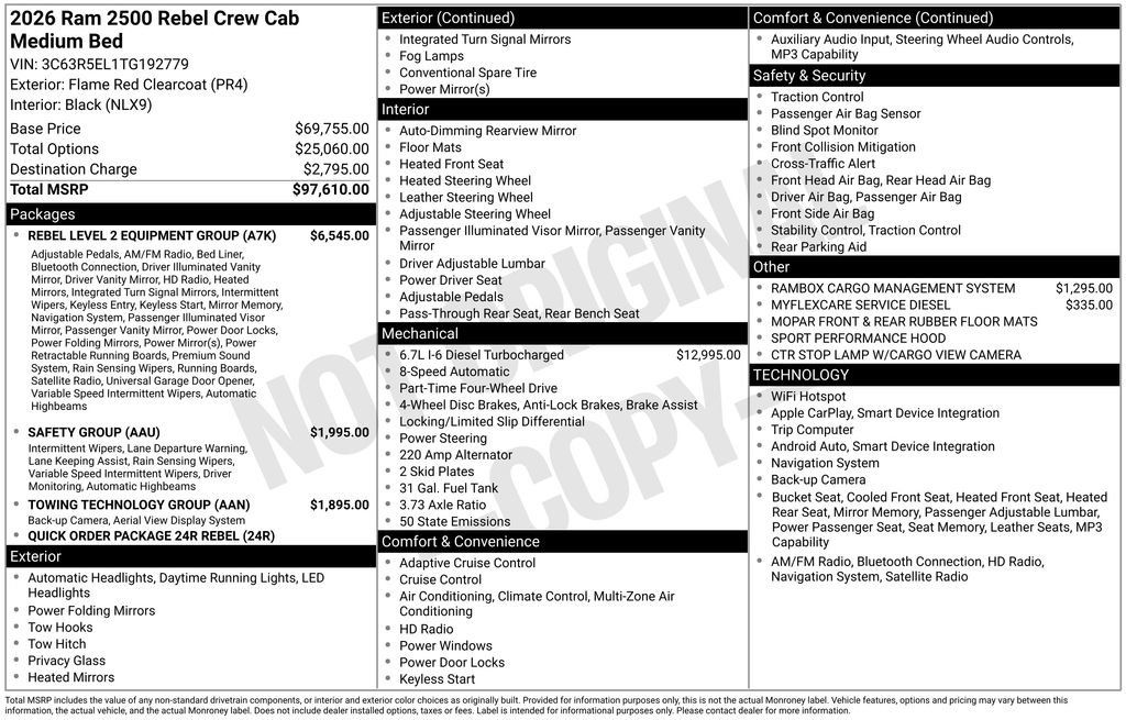 New 2026 RAM 2500 Rebel w/ Rebel Level 2 Equipment Group AWD/4WD image 5