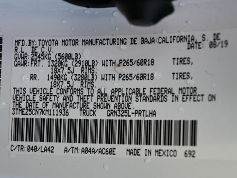 Used 2019 Toyota Tacoma Limited image 38