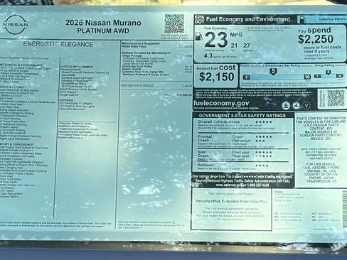 New 2026 Nissan Murano Platinum image 18