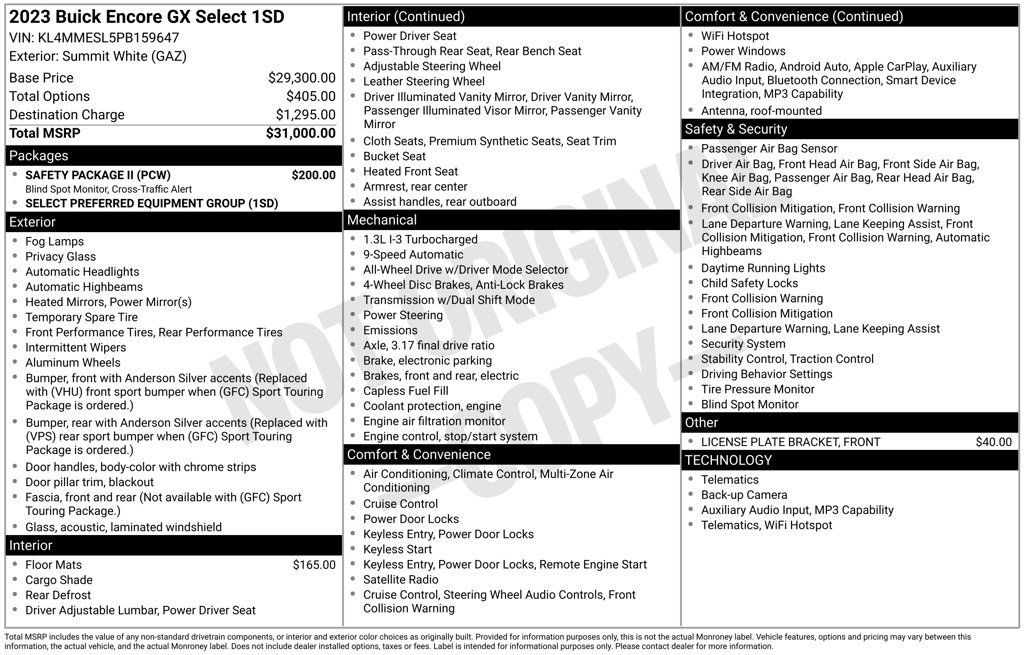 Used 2023 Buick Encore GX Select w/ Safety Package II AWD/4WD image 5