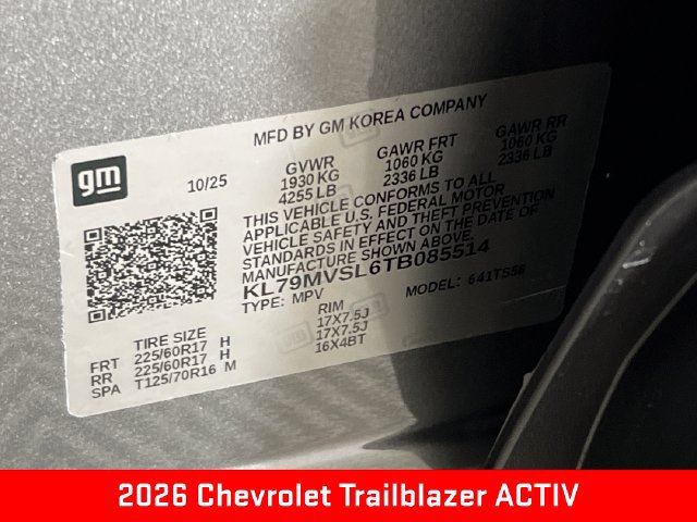 New 2026 Chevrolet TrailBlazer ACTIV w/ Convenience Package FWD image 26
