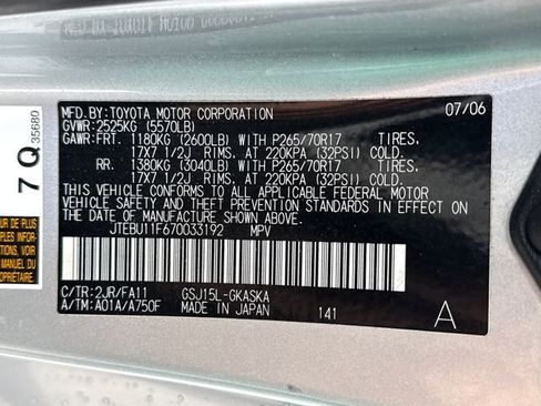 Used 2007 Toyota FJ Cruiser 4WD image 17