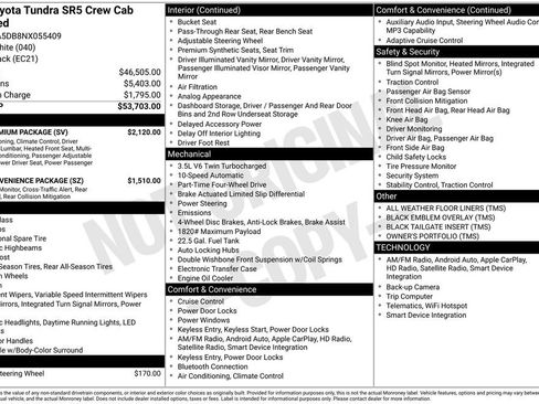 Certified 2022 Toyota Tundra SR5 w/ SR5 Premium Package AWD/4WD image 20