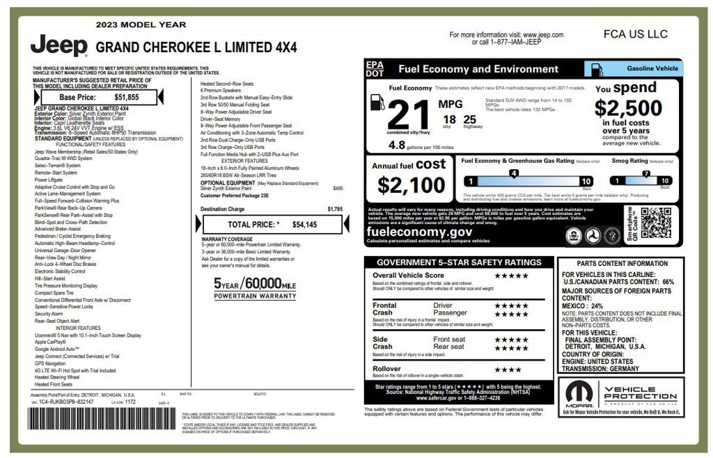 Used 2023 Jeep Grand Cherokee L Limited AWD/4WD image 3