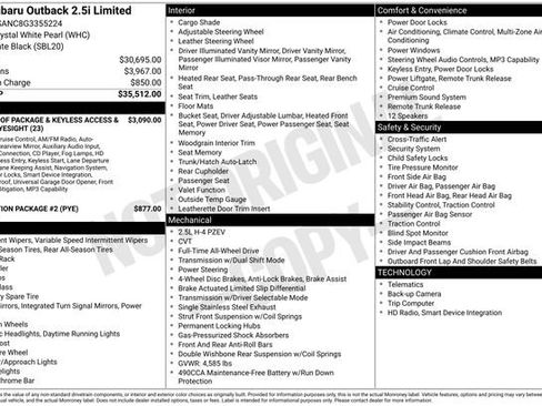 Used 2016 Subaru Outback 2.5i Limited image 10