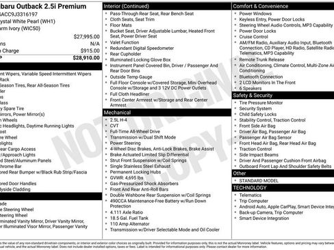 Used 2018 Subaru Outback 2.5i Premium image 9