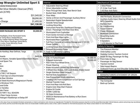 Used 2019 Jeep Wrangler Unlimited Sport S AWD/4WD image 34