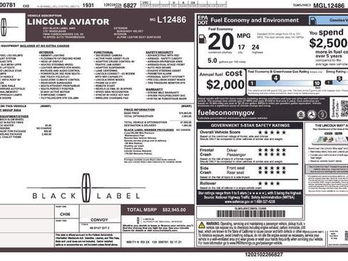 Used 2021 Lincoln Aviator Black Label w/ Dynamic Handling Package AWD/4WD image 11
