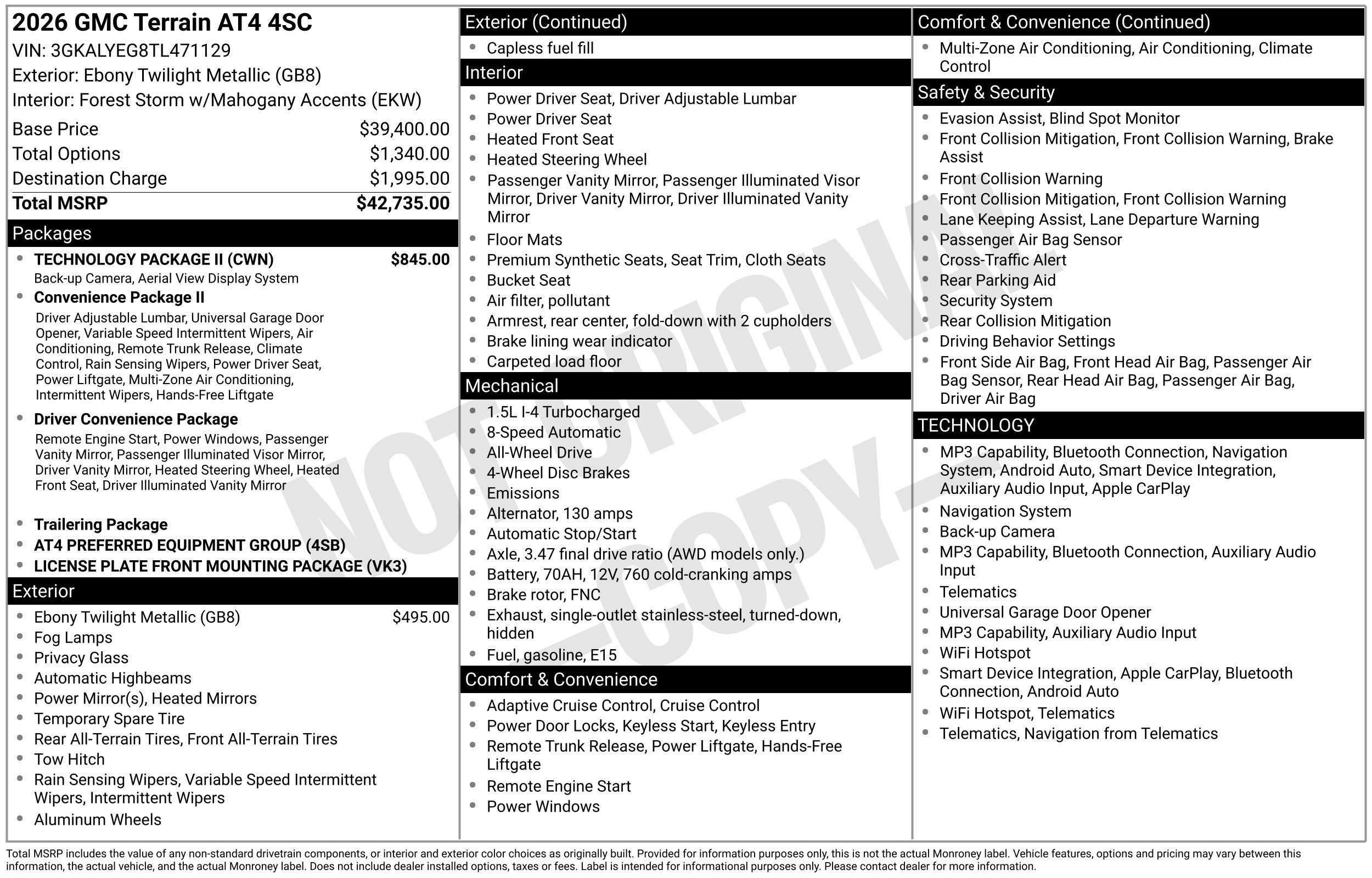 New 2026 GMC Terrain AT4 w/ Technology Package II AWD/4WD image 3