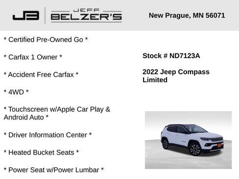 Certified 2022 Jeep Compass Limited image 2