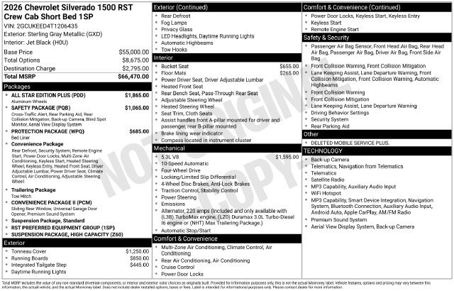 New 2026 Chevrolet Silverado 1500 RST w/ All Star Edition Plus AWD/4WD image 6
