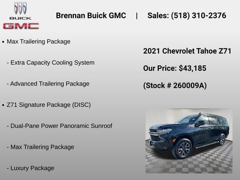 Certified 2021 Chevrolet Tahoe Z71 w/ Z71 Signature Package AWD/4WD image 6