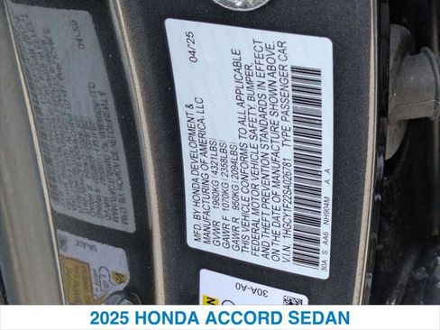 Certified 2025 Honda Accord LX image 26