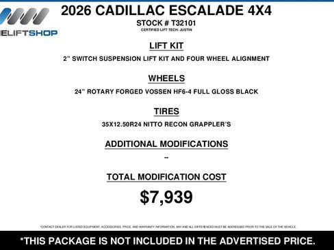 Used 2026 Cadillac Escalade Platinum Sport w/ LPO, ONYX Package image 2