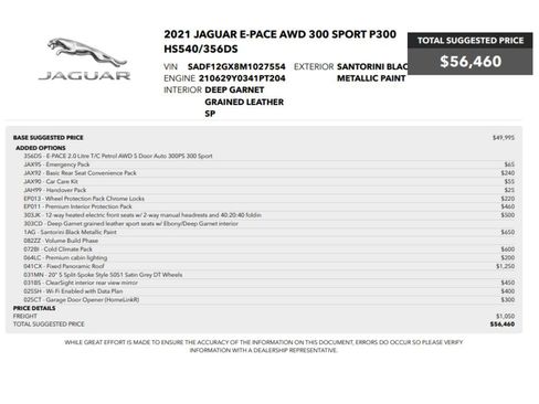 Used 2021 Jaguar E-PACE 300 Sport AWD/4WD image 2