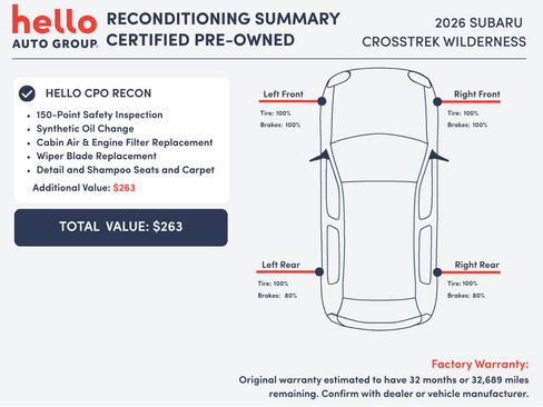 Certified 2026 Subaru Crosstrek 2.5i Wilderness w/ Crosstrek Mirror Package AWD/4WD image 3