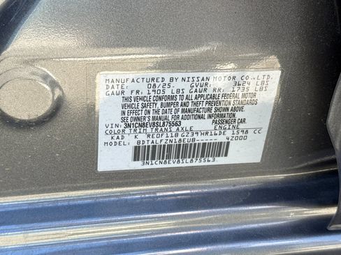 Certified 2025 Nissan Versa SV w/ Trunk Package FWD image 35
