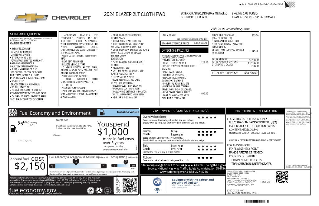 Used 2024 Chevrolet Blazer LT w/ Convenience Package FWD image 10