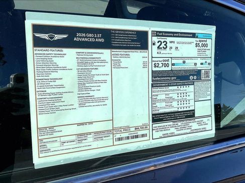 New 2026 Genesis G80 2.5T Advanced AWD/4WD image 13