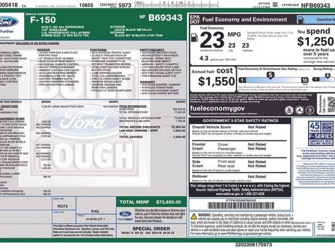 Used 2022 Ford F150 Lariat w/ Equipment Group 502A High AWD/4WD image 10