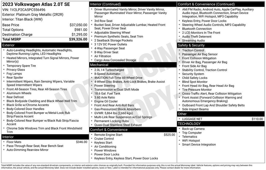 Used 2023 Volkswagen Atlas SE AWD/4WD image 63