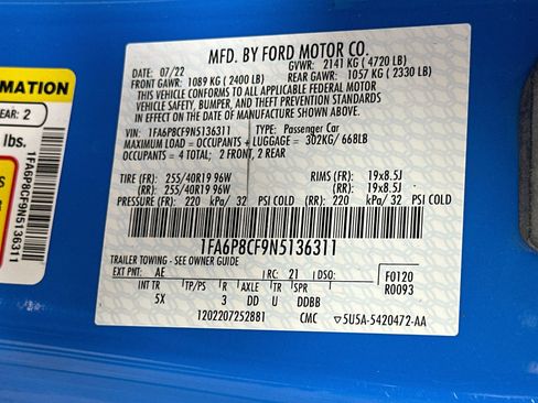 Used 2022 Ford Mustang GT Premium w/ Equipment Group 401A RWD image 12