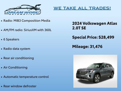 Used 2024 Volkswagen Atlas SE image 2