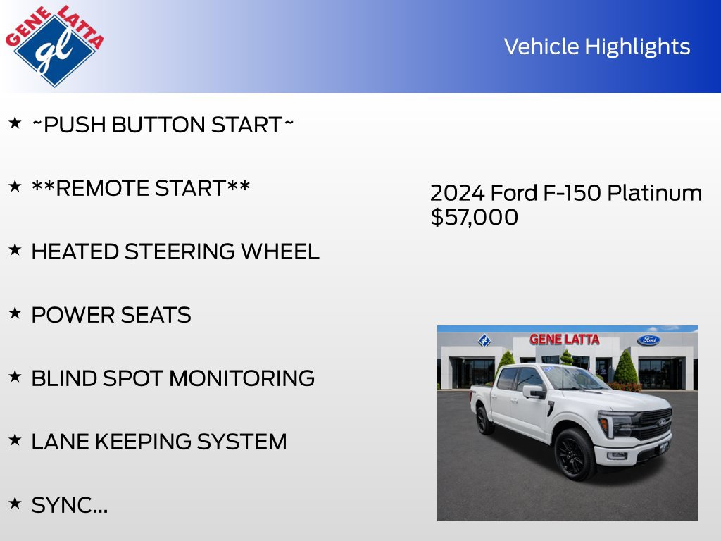 Certified 2024 Ford F150 Platinum w/ Equipment Group 702A High AWD/4WD image 37