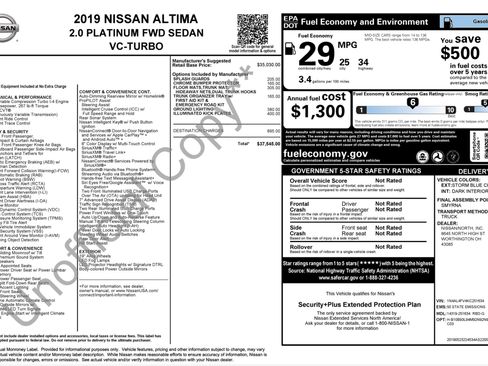 Used 2019 Nissan Altima 2.0 Platinum FWD image 5