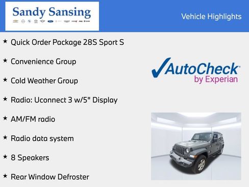 Used 2018 Jeep Wrangler Unlimited Sport S AWD/4WD image 8