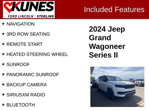 Used 2024 Jeep Grand Wagoneer Series II w/ Quick Order Packagew 28T AWD/4WD image 2