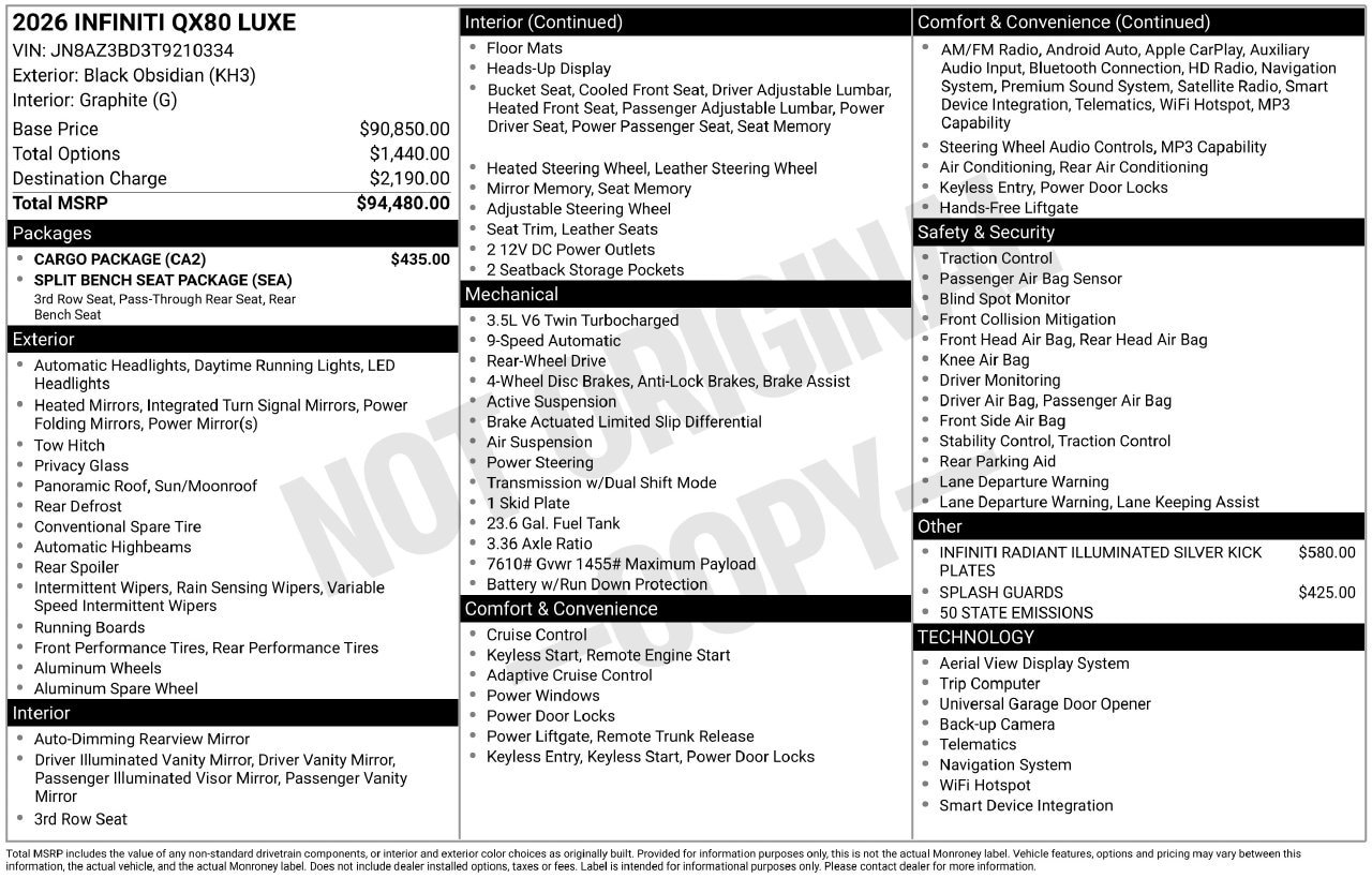 Certified 2026 INFINITI QX80 Luxe w/ Cargo Package RWD image 35