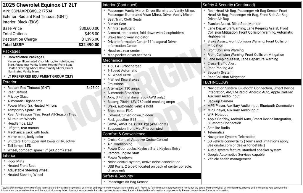 Used 2025 Chevrolet Equinox LT AWD/4WD image 48