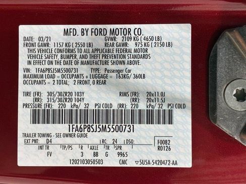 Used 2021 Ford Mustang Shelby GT500 w/ Carbon Fiber Track Pack RWD image 34