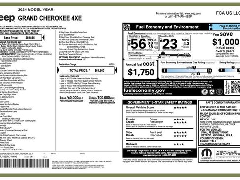 Certified 2024 Jeep Grand Cherokee Limited 4xe AWD/4WD image 2