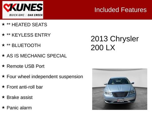 Used 2013 Chrysler 200 LX FWD image 2