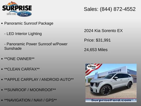 Used 2024 Kia Sorento EX w/ Panoramic Sunroof Package FWD image 6
