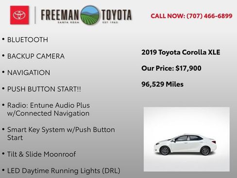Used 2019 Toyota Corolla XLE FWD image 9