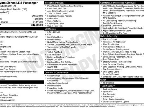 Used 2026 Toyota Sienna LE FWD image 4