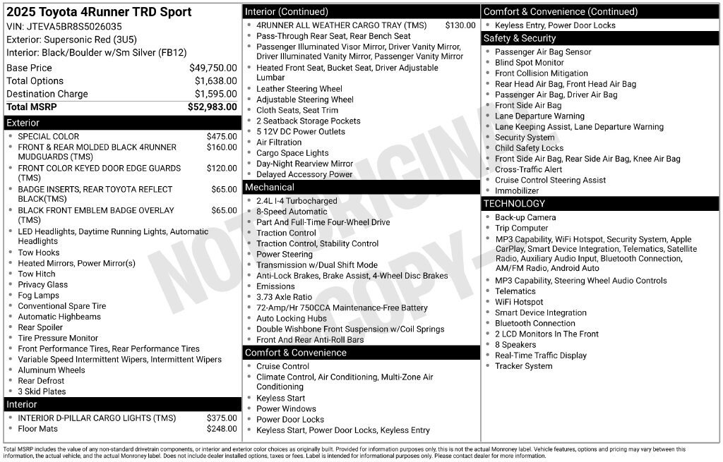 Certified 2025 Toyota 4Runner TRD Sport AWD/4WD image 22
