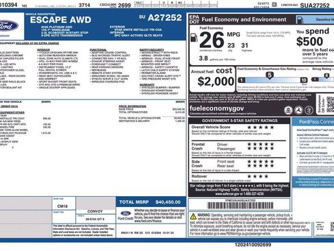 Used 2025 Ford Escape Platinum w/ Premium Technology Package AWD/4WD image 14