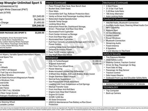 Used 2019 Jeep Wrangler Unlimited Sport S AWD/4WD image 50