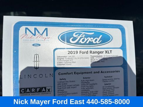 Used 2019 Ford Ranger XLT w/ Equipment Group 301A Mid image 28