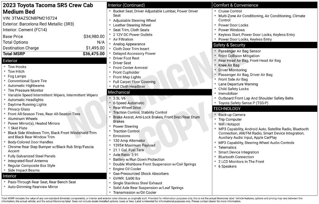 Certified 2023 Toyota Tacoma SR5 RWD image 2