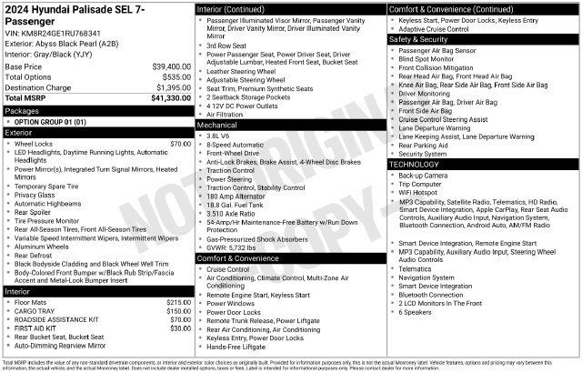 Used 2024 Hyundai Palisade SEL FWD image 35