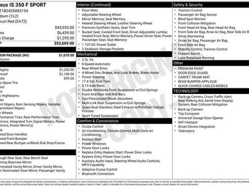 Used 2025 Lexus IS 350 F Sport w/ Navigation Package RWD image 3