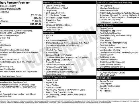 Certified 2025 Subaru Forester Premium AWD/4WD image 34