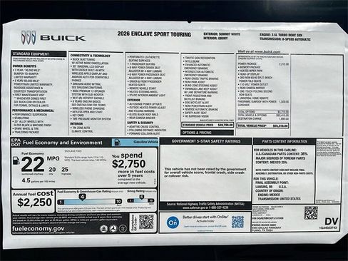 New 2026 Buick Enclave Sport Touring w/ Power Package image 21